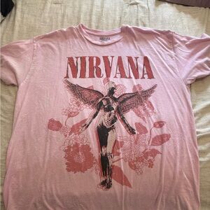 NIRVANA Light Pink Band Tee